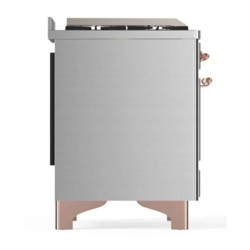 ILVE Majestic II 48" Dual Fuel Freestanding Range in Stainless Steel with Copper Trim, UM12FDNS3SSP