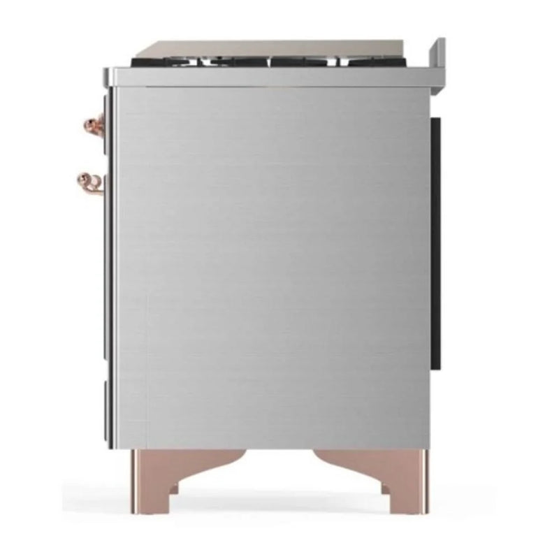 ILVE Majestic II 48" Dual Fuel Freestanding Range in Stainless Steel with Copper Trim, UM12FDNS3SSP