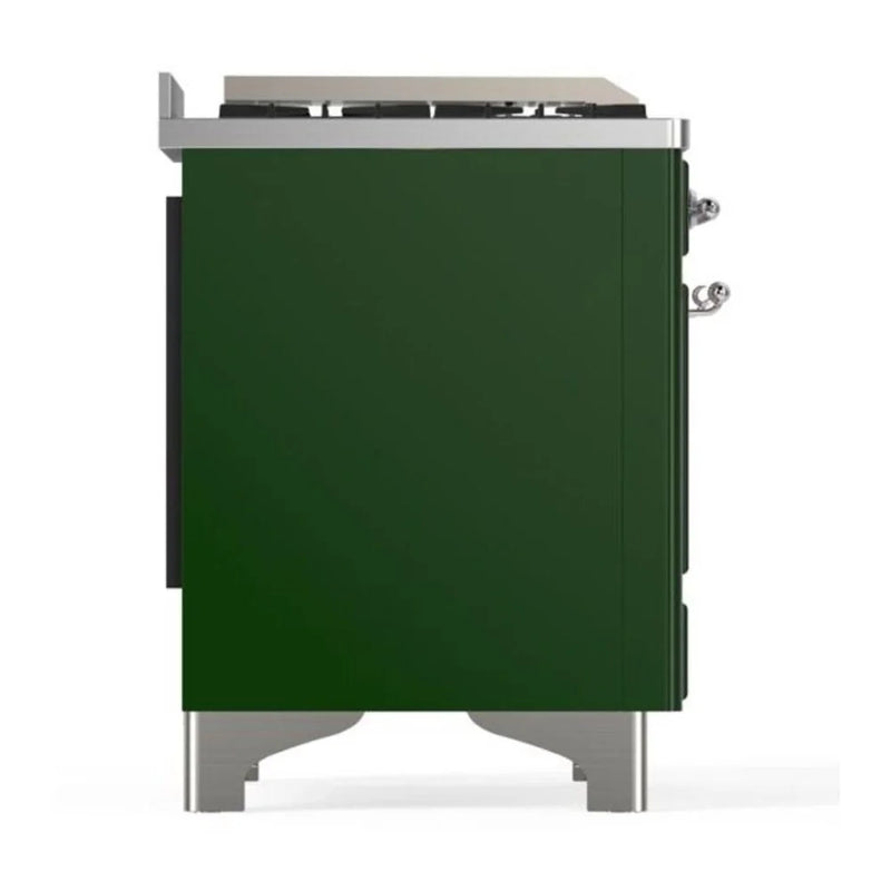 ILVE Majestic II 60" Dual Fuel Freestanding Range in Emerald Green with Chrome Trim, UM15FDNS3EGC