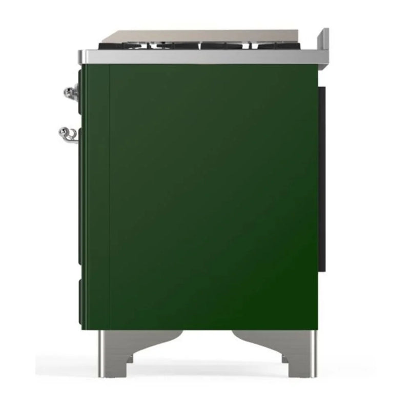 ILVE Majestic II 60" Dual Fuel Freestanding Range in Emerald Green with Chrome Trim, UM15FDNS3EGC