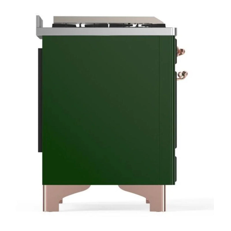 ILVE Majestic II 60" Dual Fuel Freestanding Range in Emerald Green with Copper Trim, UM15FDNS3EGP