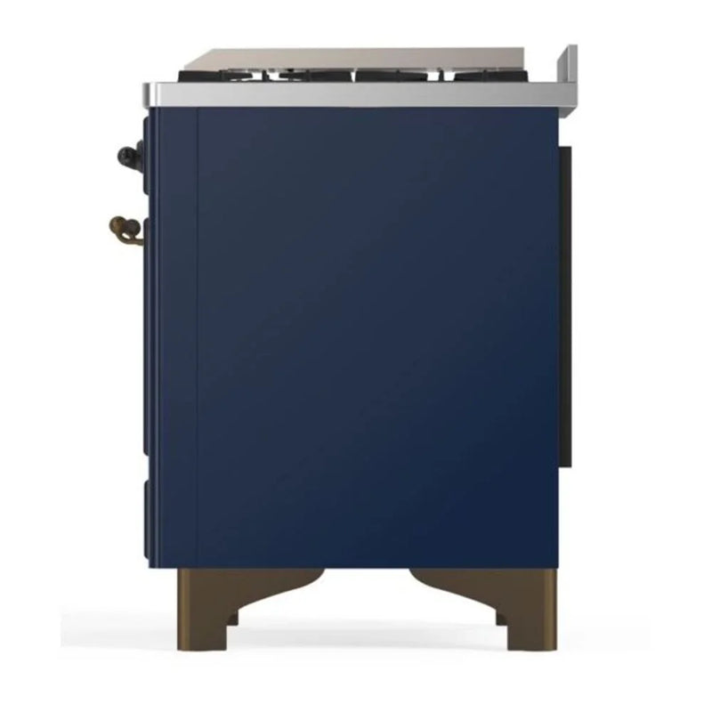 ILVE Majestic II 60" Dual Fuel Freestanding Range in Midnight Blue with Burnished Trim, UM15FDNS3MBBLP
