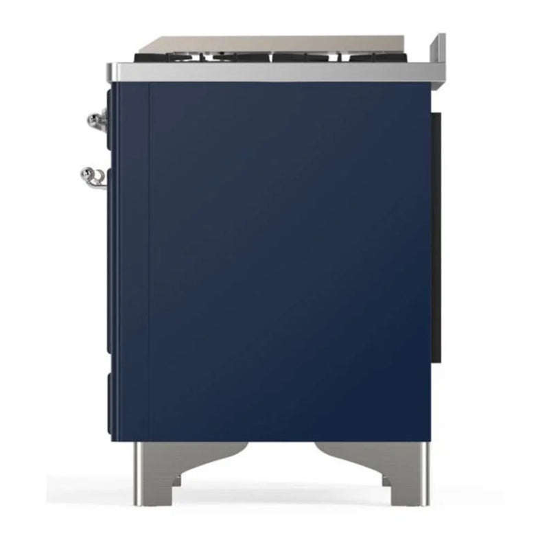 ILVE Majestic II 60" Dual Fuel Freestanding Range in Midnight Blue with Chrome Trim, UM15FDNS3MBCLP