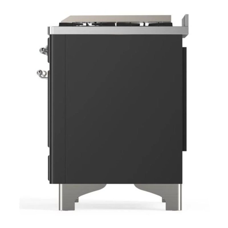 ILVE Majestic II 60" Dual Fuel Freestanding Range in Graphite Matte with Chrome Trim, UM15FDNS3MGC