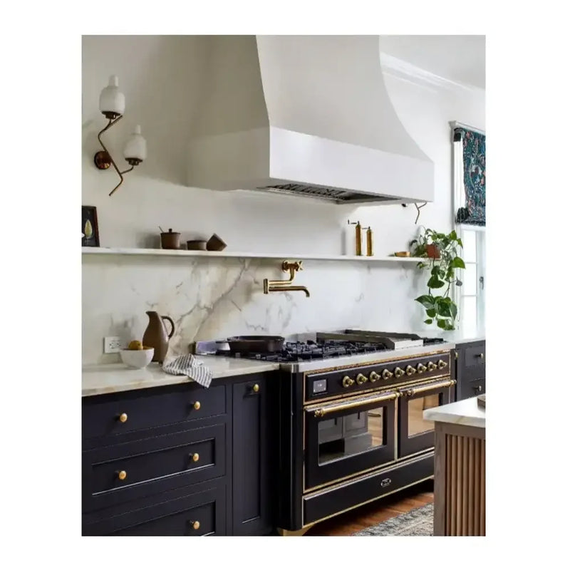 ILVE Majestic II 60" Dual Fuel Freestanding Range in Graphite Matte with Brass Trim, UM15FDNS3MGG