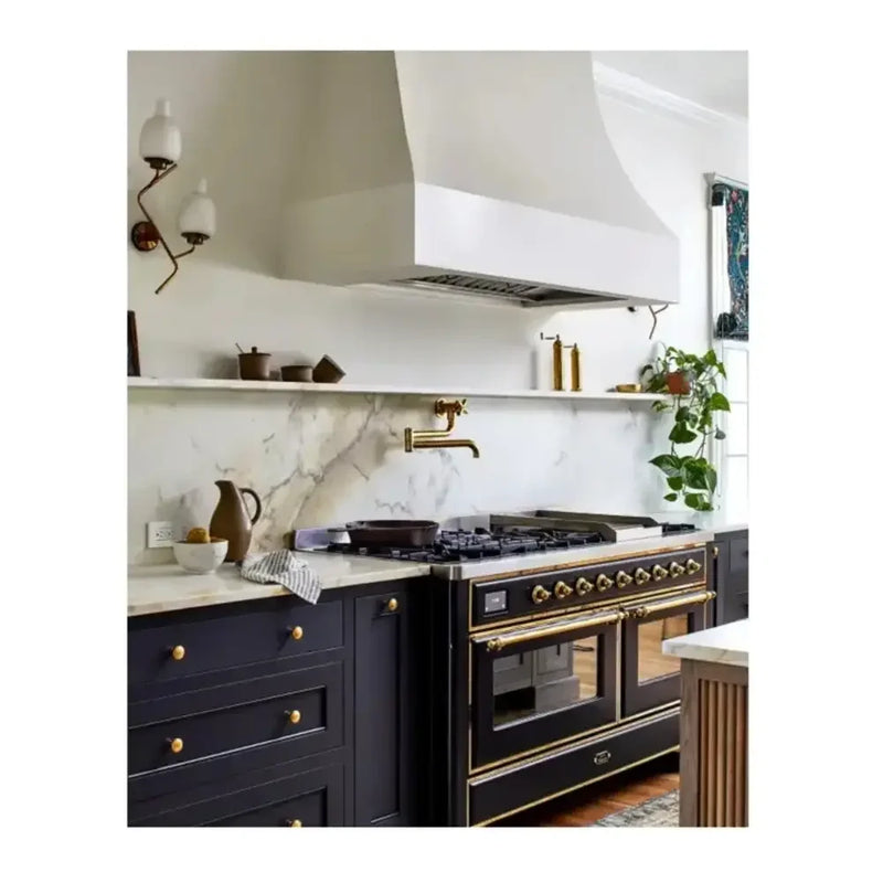 ILVE Majestic II 60" Dual Fuel Freestanding Range in Graphite Matte with Brass Trim, UM15FDNS3MGG