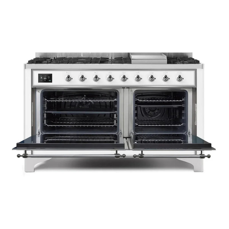 ILVE Majestic II 60" Dual Fuel Freestanding Range in RAL Color with Chrome Trim, UM15FDNS3RACLP