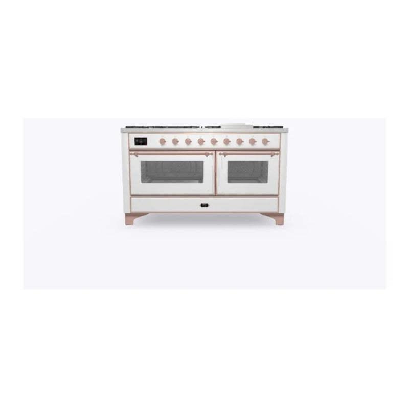ILVE Majestic II 60" Dual Fuel Freestanding Range in RAL Color with Copper Trim, UM15FDNS3RAPLP