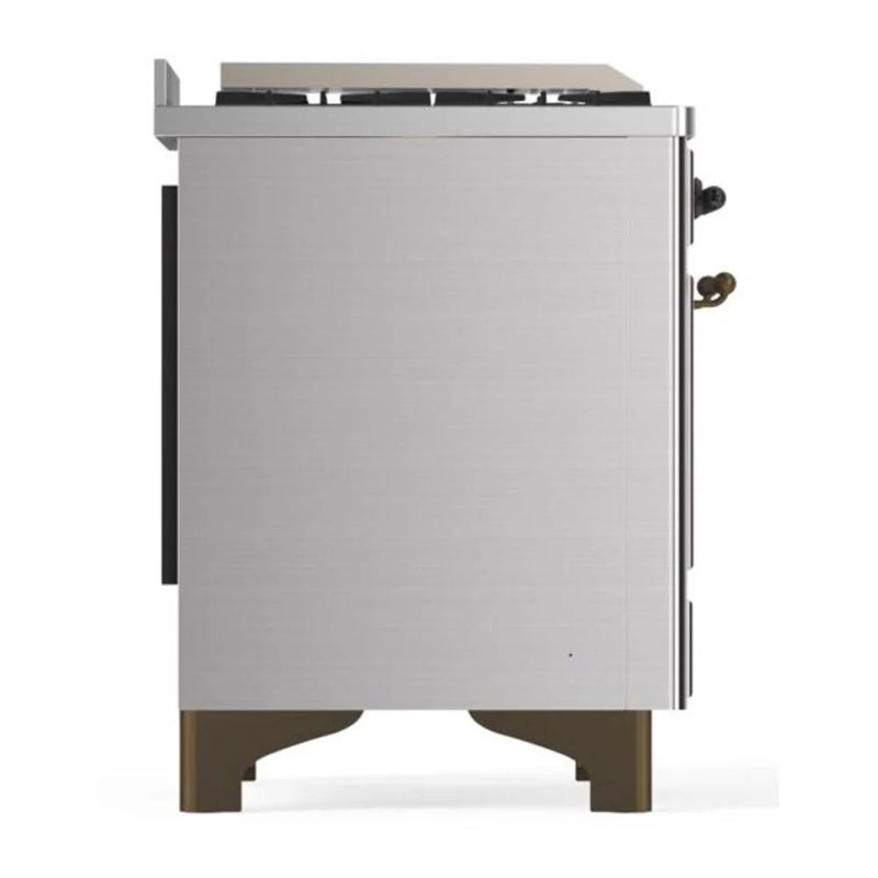 ILVE Majestic II 60" Dual Fuel Freestanding Range in Stainless Steel with Burnished Trim, UM15FDNS3SSBLP