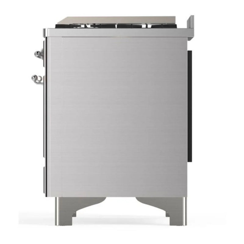 ILVE Majestic II 60" Dual Fuel Freestanding Range in Stainless Steel with Chrome Trim, UM15FDNS3SSCLP