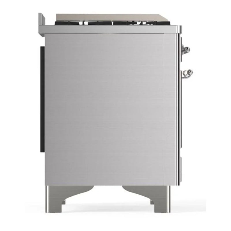 ILVE Majestic II 60" Dual Fuel Freestanding Range in Stainless Steel with Chrome Trim, UM15FDNS3SSCLP