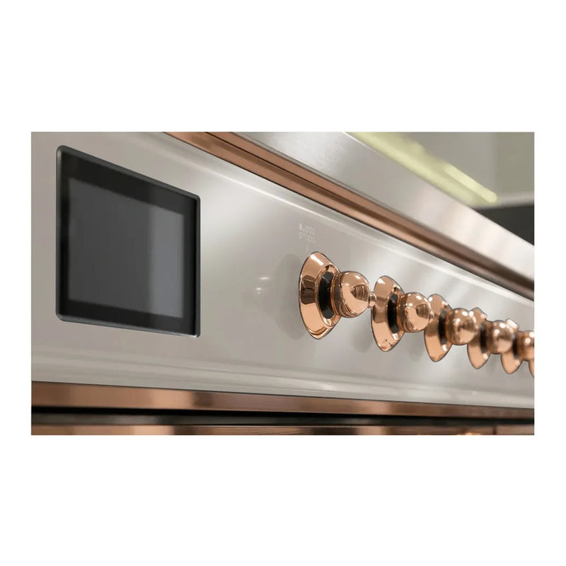 ILVE Majestic II 60" Dual Fuel Freestanding Range in Stainless Steel with Copper Trim, UM15FDNS3SSPLP