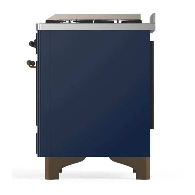 ILVE Majestic II 60" Dual Fuel Freestanding Range in Midnight Blue with Burnished Trim, UM15FDQNS3MBB
