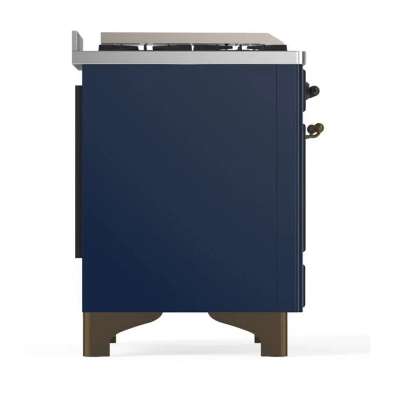 ILVE Majestic II 60" Dual Fuel Freestanding Range in Midnight Blue with Burnished Trim, UM15FDQNS3MBB