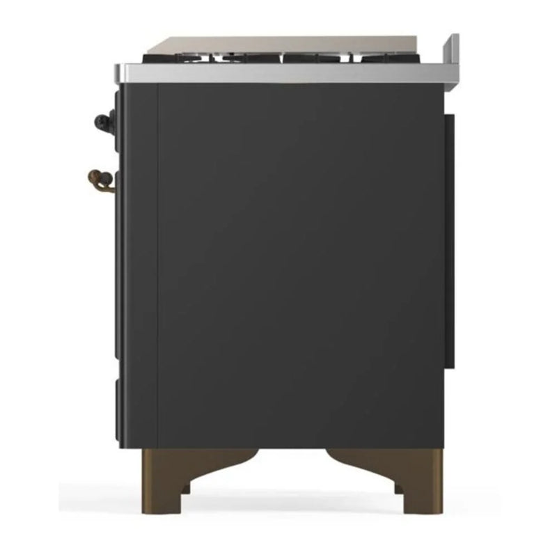 ILVE Majestic II 60" Dual Fuel Freestanding Range in Graphite Matte with Burnished Trim, UM15FDQNS3MGBLP