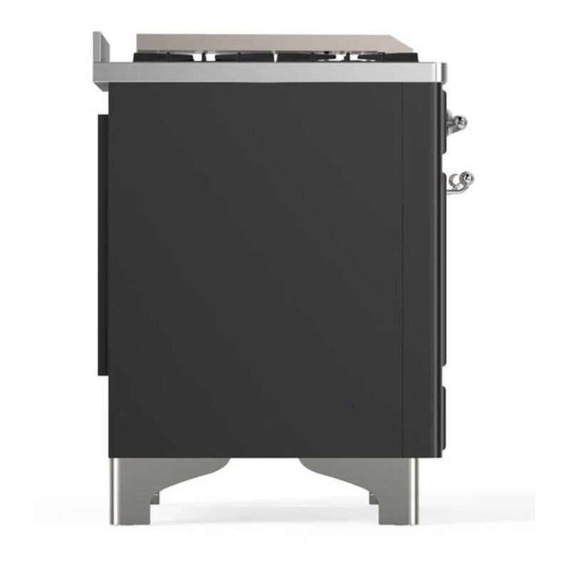 ILVE Majestic II 60" Dual Fuel Freestanding Range in Graphite Matte with Chrome Trim, UM15FDQNS3MGC