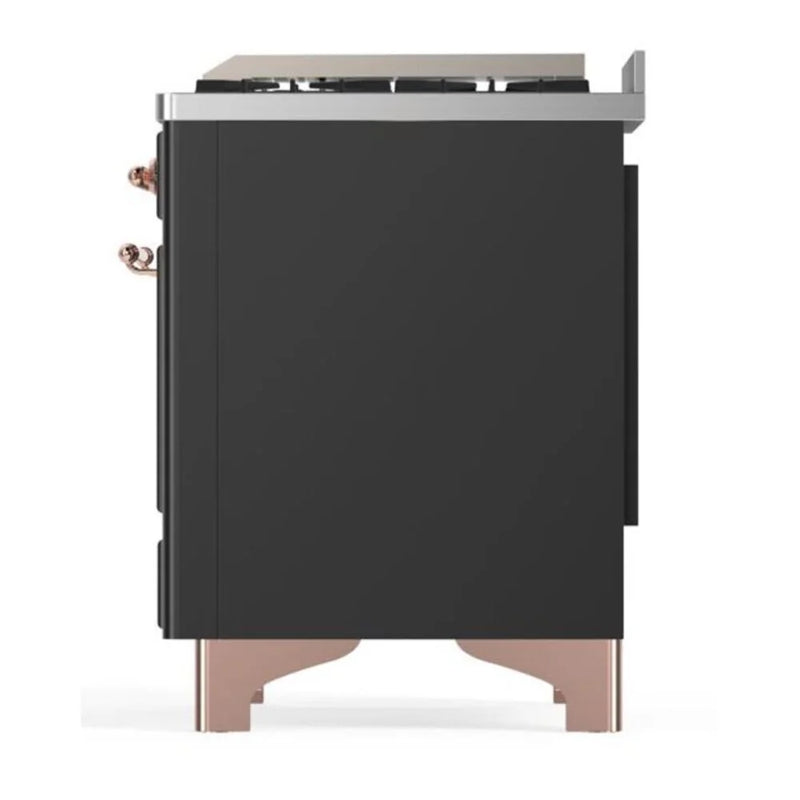 ILVE Majestic II 60" Dual Fuel Freestanding Range in Graphite Matte with Copper Trim, UM15FDQNS3MGPLP