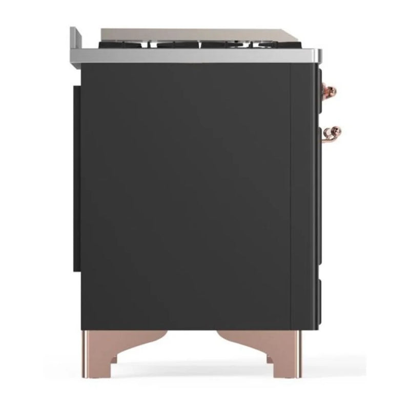 ILVE Majestic II 60" Dual Fuel Freestanding Range in Graphite Matte with Copper Trim, UM15FDQNS3MGPLP