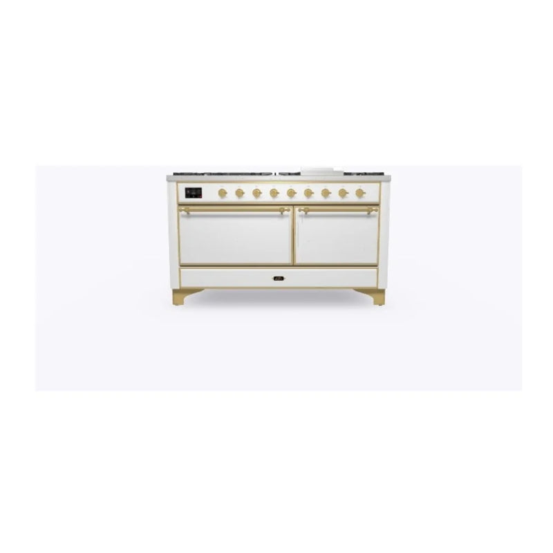 ILVE Majestic II 60" Dual Fuel Freestanding Range in RAL Color with Brass Trim, UM15FDQNS3RAG