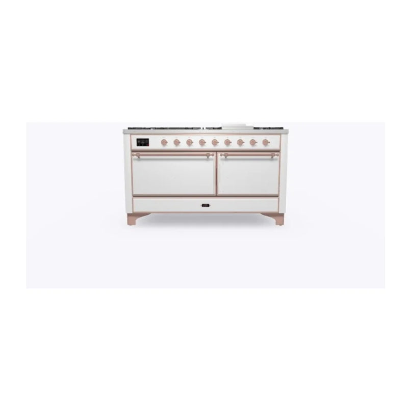 ILVE Majestic II 60" Dual Fuel Freestanding Range in RAL Color with Copper Trim, UM15FDQNS3RAP