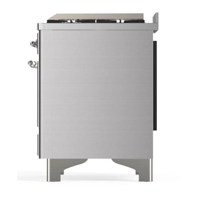 ILVE Majestic II 60" Dual Fuel Freestanding Range in Stainless Steel with Chrome Trim, UM15FDQNS3SSC