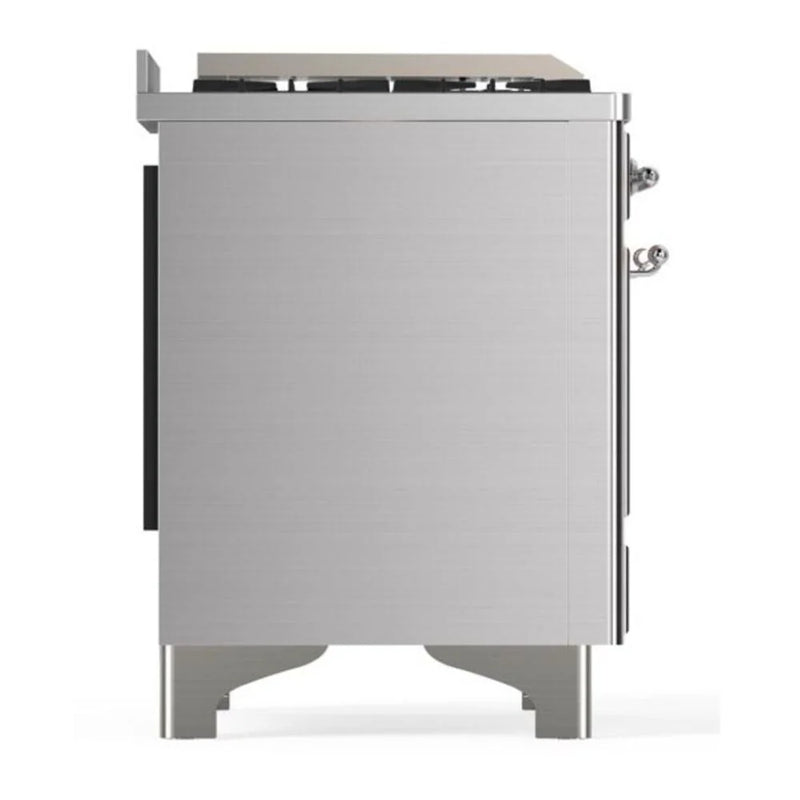 ILVE Majestic II 60" Dual Fuel Freestanding Range in Stainless Steel with Chrome Trim, UM15FDQNS3SSC
