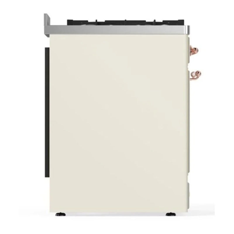 ILVE Majestic II 30" Dual Fuel Freestanding Range in Antique White with Copper Trim, UM30DNE3AWP