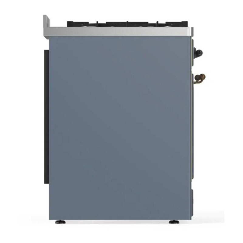 ILVE Majestic II 30" Dual Fuel Freestanding Range in Blue Grey with Burnished Trim, UM30DNE3BGB