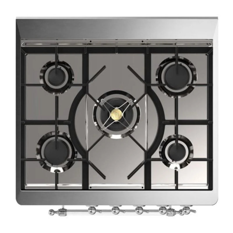 ILVE Majestic II 30" Dual Fuel Freestanding Range in Burgundy with Chrome Trim, UM30DNE3BUCLP