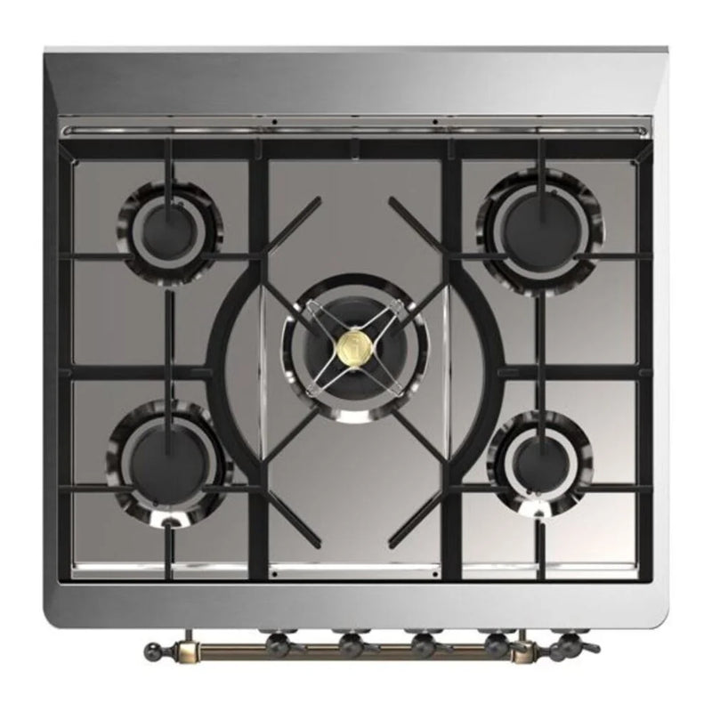 ILVE Majestic II 30" Dual Fuel Freestanding Range in Emerald Green with Burnished Trim, UM30DNE3EGBLP