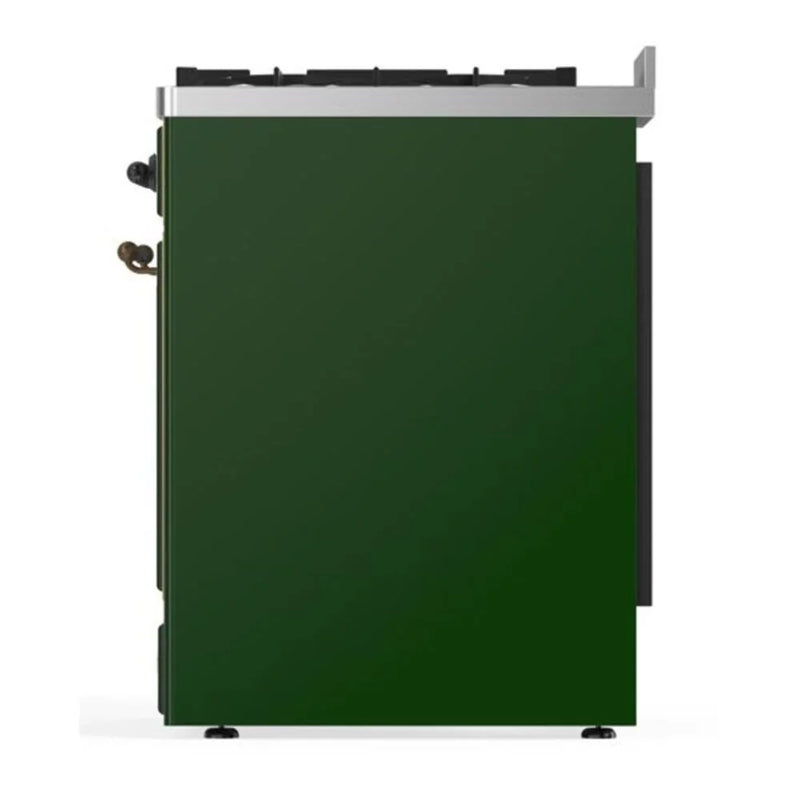 ILVE Majestic II 30" Dual Fuel Freestanding Range in Emerald Green with Burnished Trim, UM30DNE3EGBLP