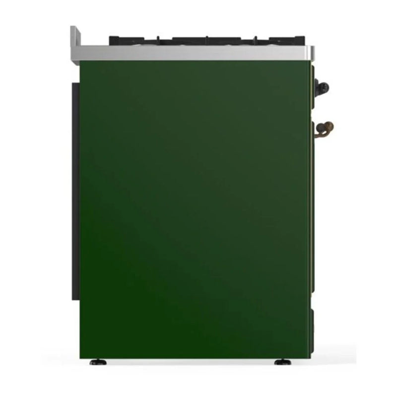 ILVE Majestic II 30" Dual Fuel Freestanding Range in Emerald Green with Burnished Trim, UM30DNE3EGBLP