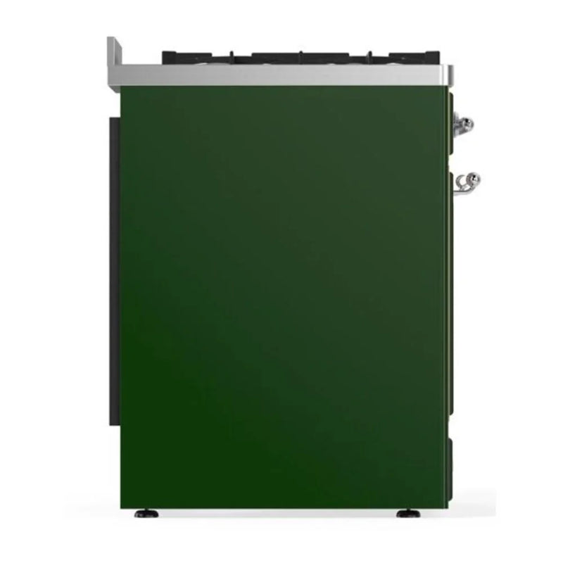 ILVE Majestic II 30" Dual Fuel Freestanding Range in Emerald Green with Chrome Trim, UM30DNE3EGCLP