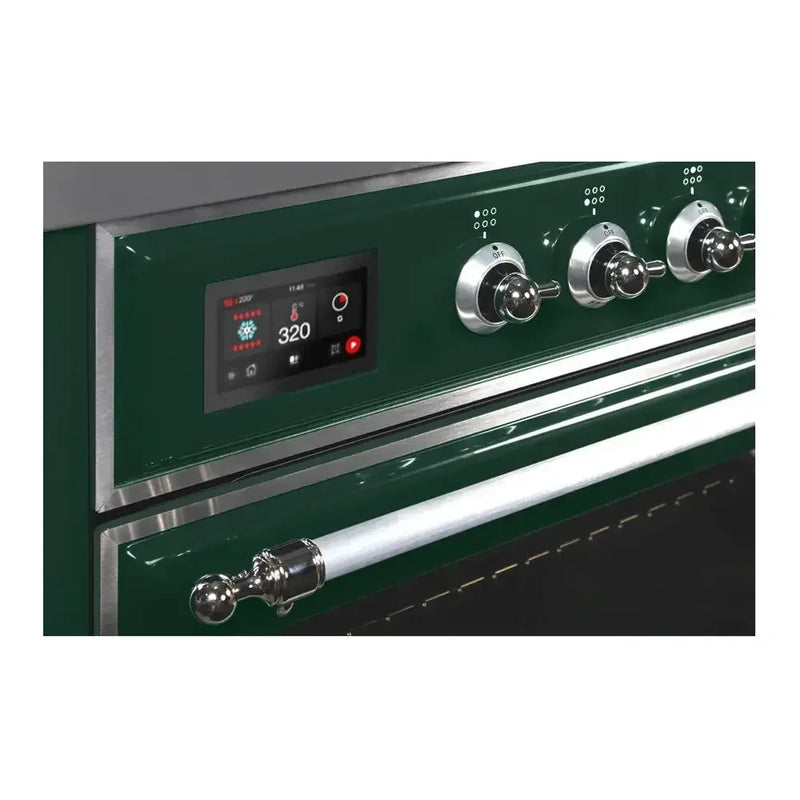 ILVE Majestic II 30" Dual Fuel Freestanding Range in Emerald Green with Chrome Trim, UM30DNE3EGC