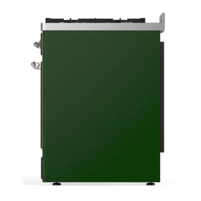 ILVE Majestic II 30" Dual Fuel Freestanding Range in Emerald Green with Chrome Trim, UM30DNE3EGC