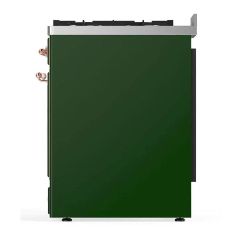 ILVE Majestic II 30" Dual Fuel Freestanding Range in Emerald Green with Copper Trim, UM30DNE3EGPLP