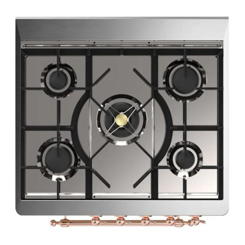 ILVE Majestic II 30" Dual Fuel Freestanding Range in Emerald Green with Copper Trim, UM30DNE3EGP