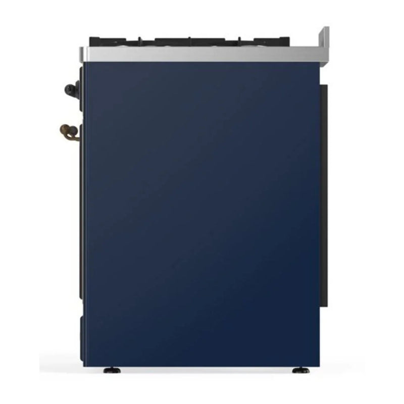 ILVE Majestic II 30" Dual Fuel Freestanding Range in Midnight Blue with Burnished Trim, UM30DNE3MBB
