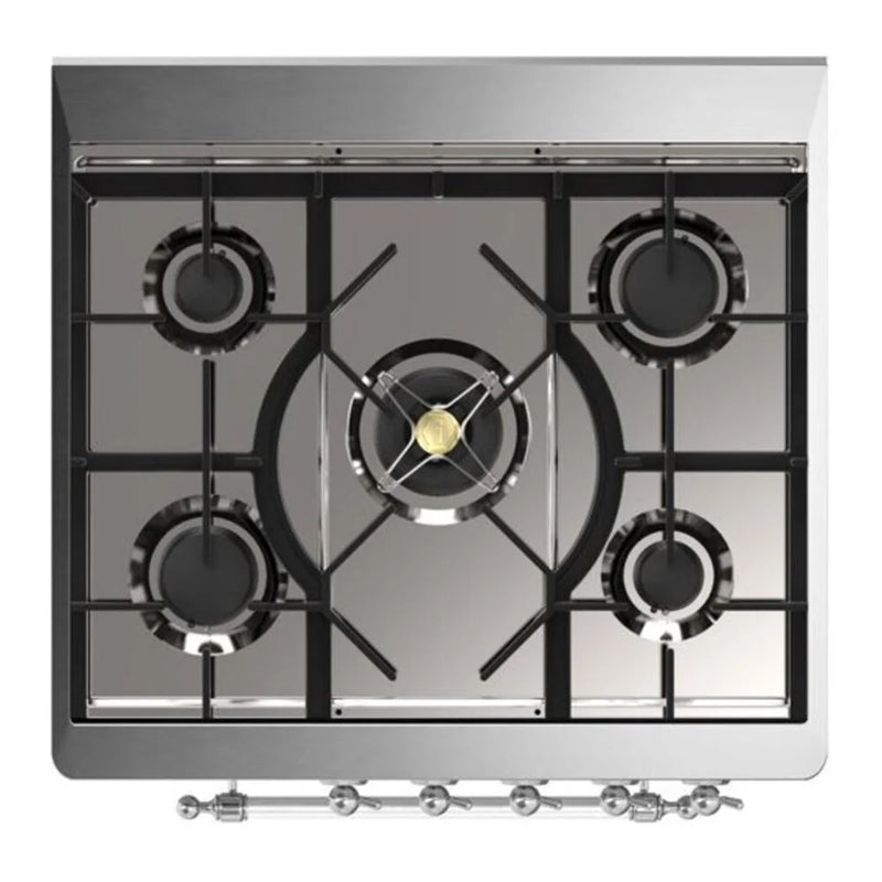 ILVE Majestic II 30" Dual Fuel Freestanding Range in Midnight Blue with Chrome Trim, UM30DNE3MBCLP