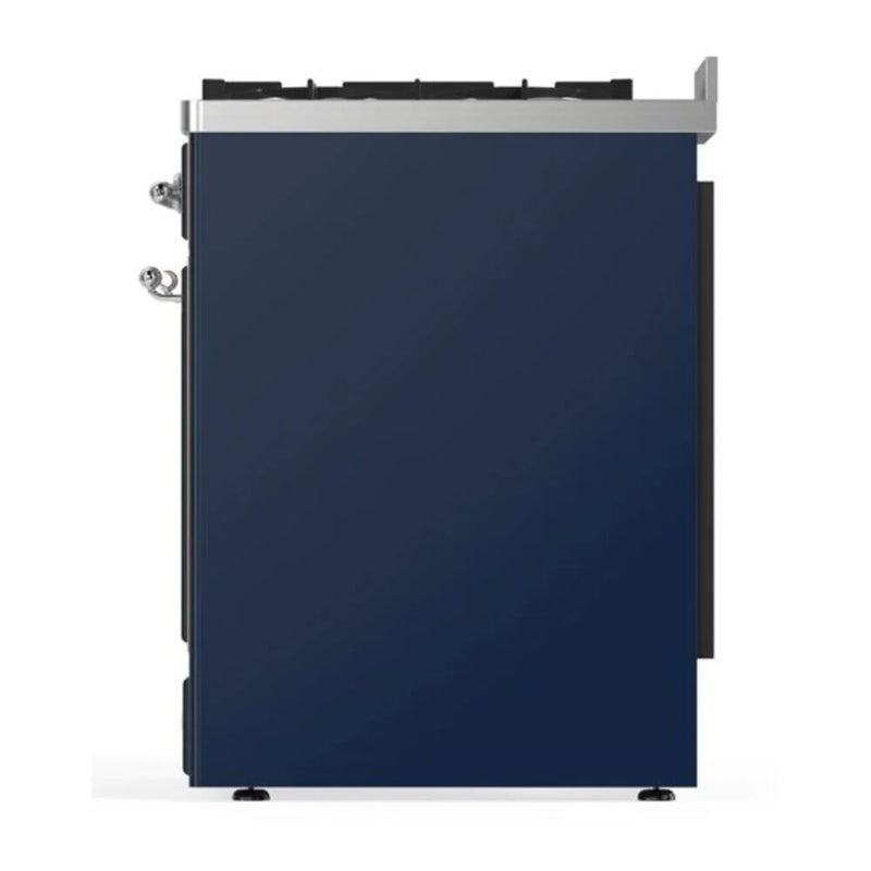 ILVE Majestic II 30" Dual Fuel Freestanding Range in Midnight Blue with Chrome Trim, UM30DNE3MBC