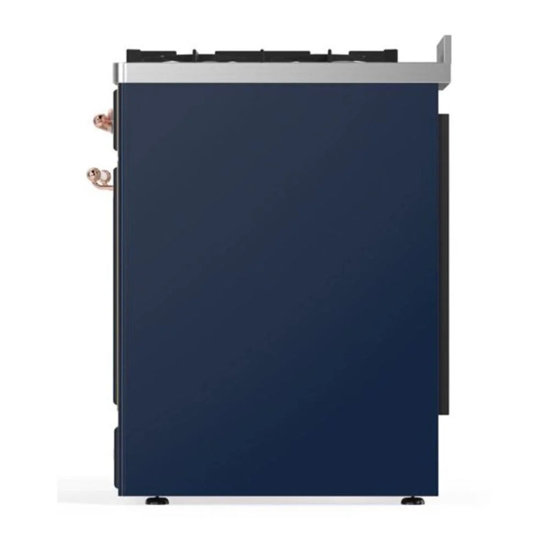 ILVE Majestic II 30" Dual Fuel Freestanding Range in Midnight Blue with Copper Trim, UM30DNE3MBPLP