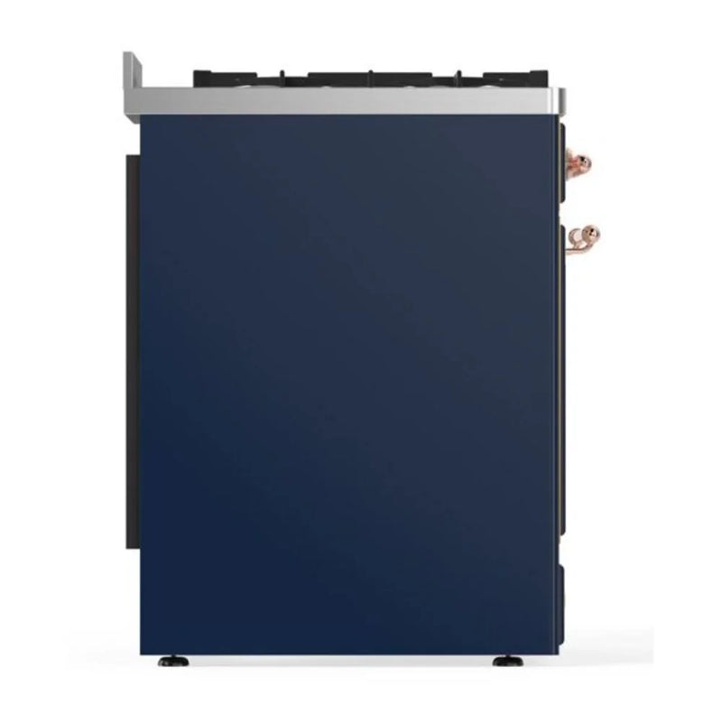 ILVE Majestic II 30" Dual Fuel Freestanding Range in Midnight Blue with Copper Trim, UM30DNE3MBPLP