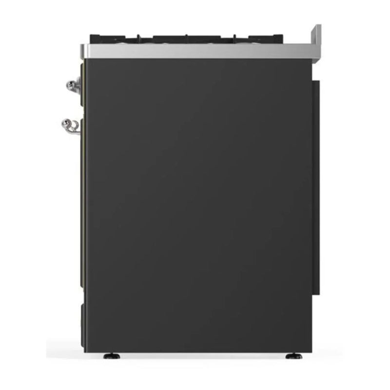 ILVE Majestic II 30" Dual Fuel Freestanding Range in Graphite Matte with Chrome Trim, UM30DNE3MGC