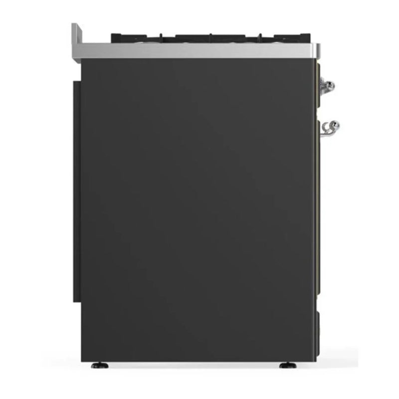 ILVE Majestic II 30" Dual Fuel Freestanding Range in Graphite Matte with Chrome Trim, UM30DNE3MGC