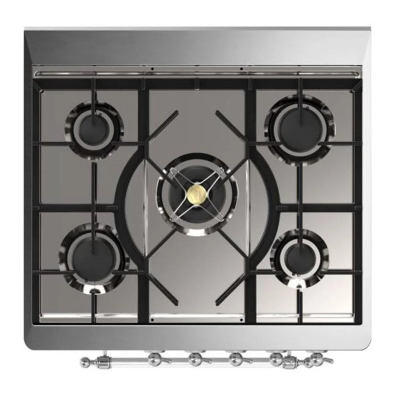 ILVE Majestic II 30" Dual Fuel Freestanding Range in Graphite Matte with Chrome Trim, UM30DNE3MGC
