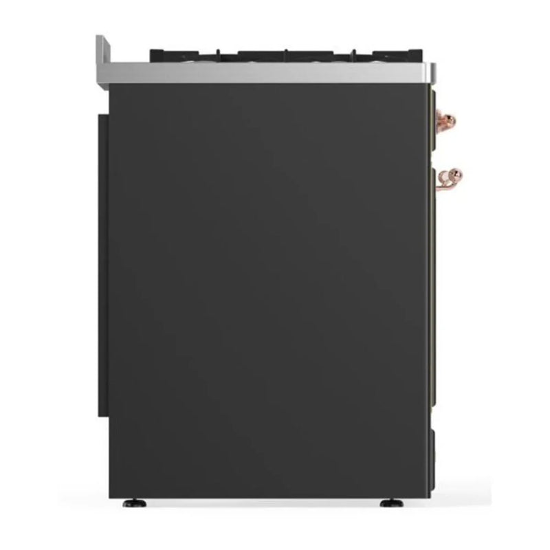 ILVE Majestic II 30" Dual Fuel Freestanding Range in Graphite Matte with Copper Trim, UM30DNE3MGPLP