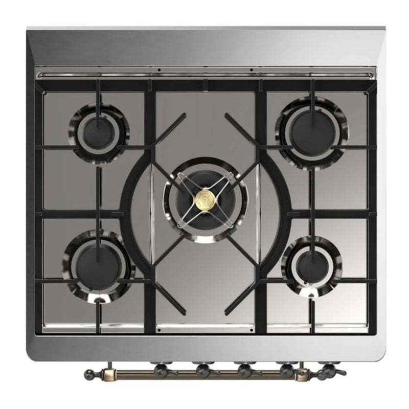 ILVE Majestic II 30" Dual Fuel Freestanding Range in RAL Color with Burnished Trim, UM30DNE3RABLP