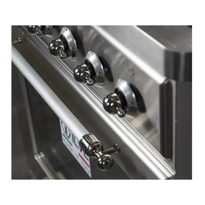 ILVE Majestic II 30" Dual Fuel Freestanding Range in Stainless Steel with Chrome Trim, UM30DNE3SSCLP