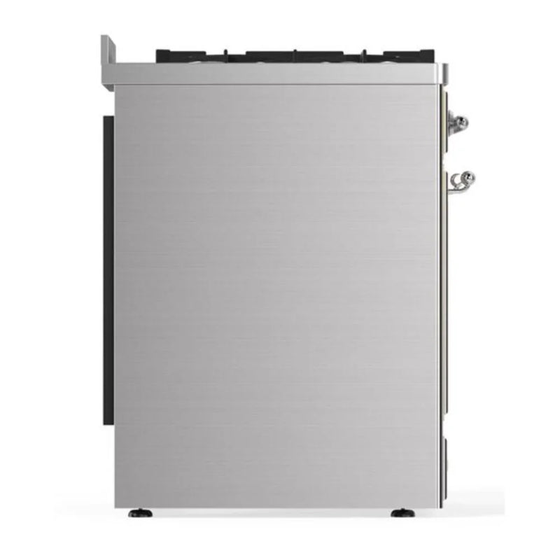 ILVE Majestic II 30" Dual Fuel Freestanding Range in Stainless Steel with Chrome Trim, UM30DNE3SSCLP