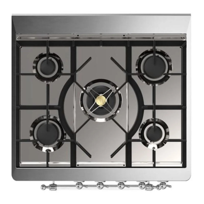ILVE Majestic II 30" Dual Fuel Freestanding Range in Stainless Steel with Chrome Trim, UM30DNE3SSC